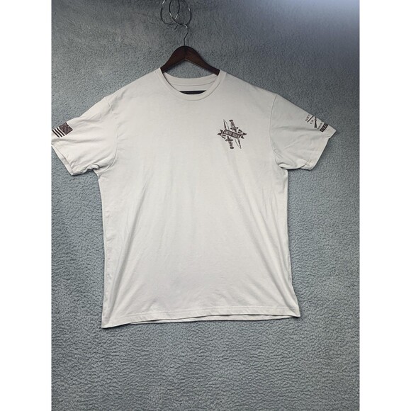 Grunt Style Shirt Mens 2XL Ivory Death Before Dishonor Skull Flag Graphic Tee - Picture 1 of 10